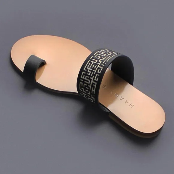 Design designer leather toe ring sandals